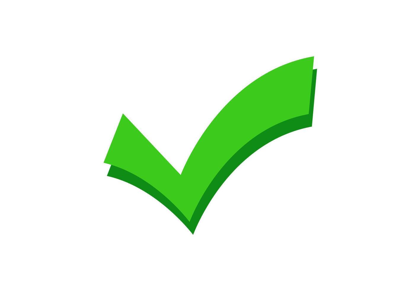 Green checkmark symbol for confirmation and approval vector