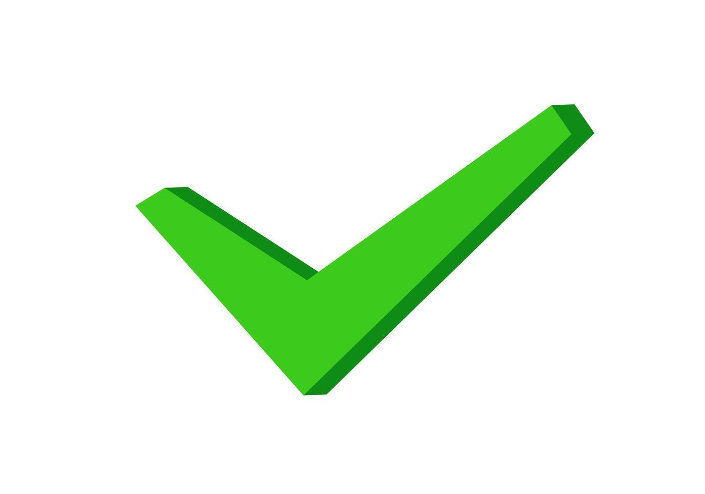 Green checkmark icon for success and confirmation vector