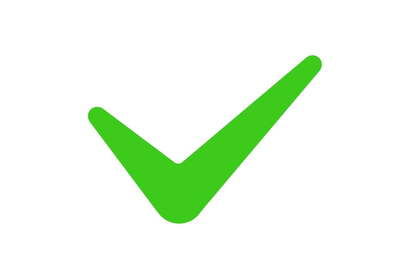 Green checkmark symbol for confirmation and approval vector