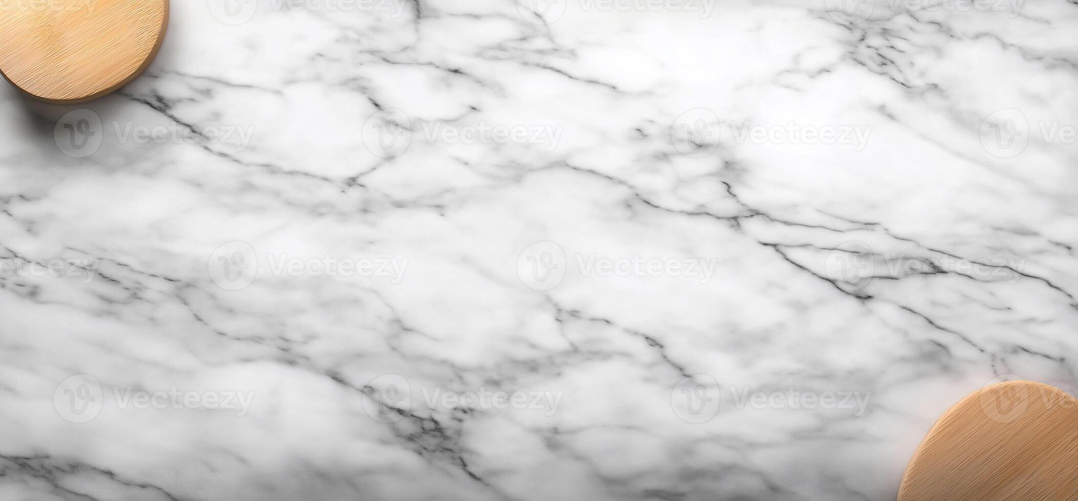 Wooden Utensils on White Marble Surface photo