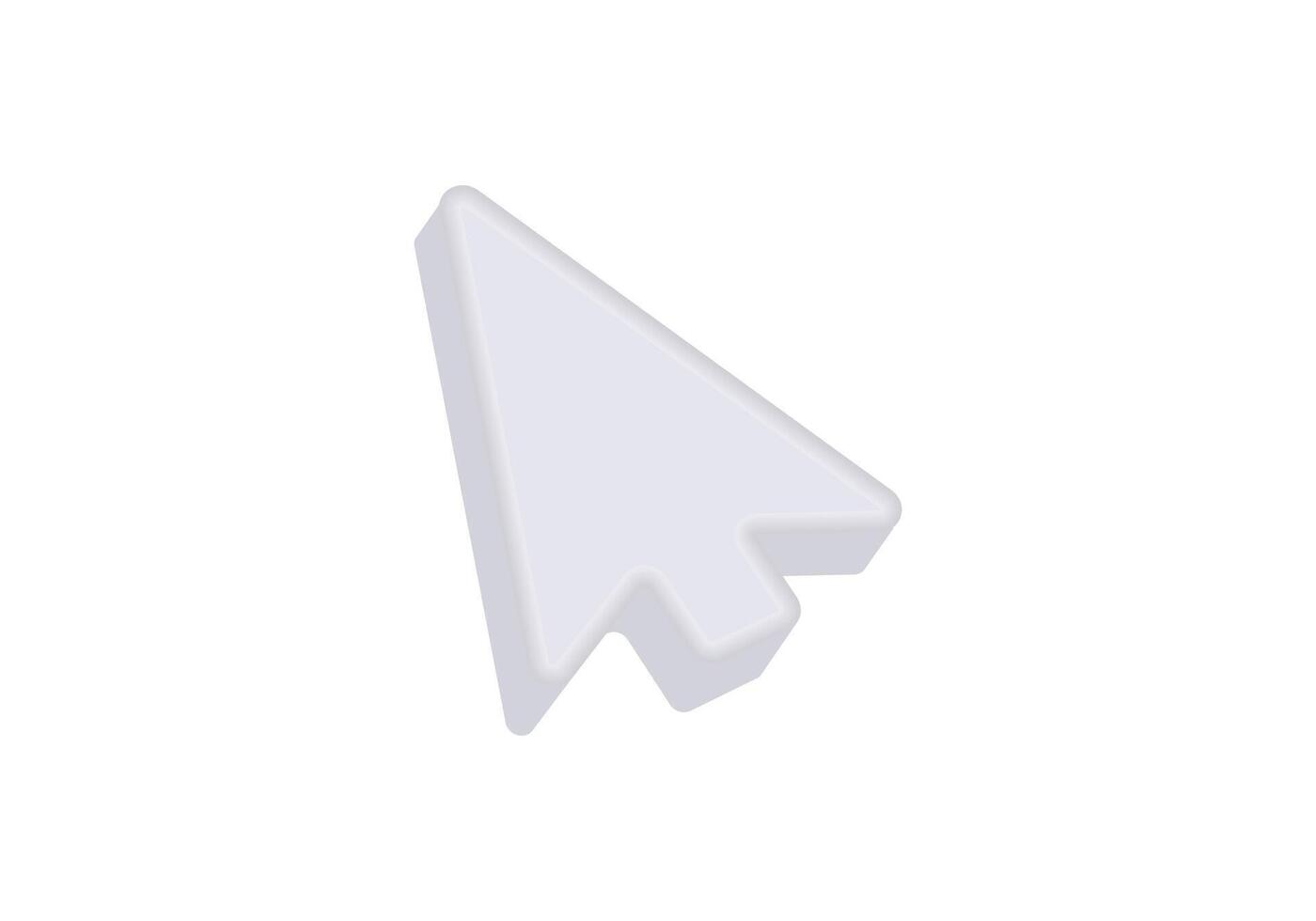 Simple 3d cursor arrow icon for digital interfaces vector