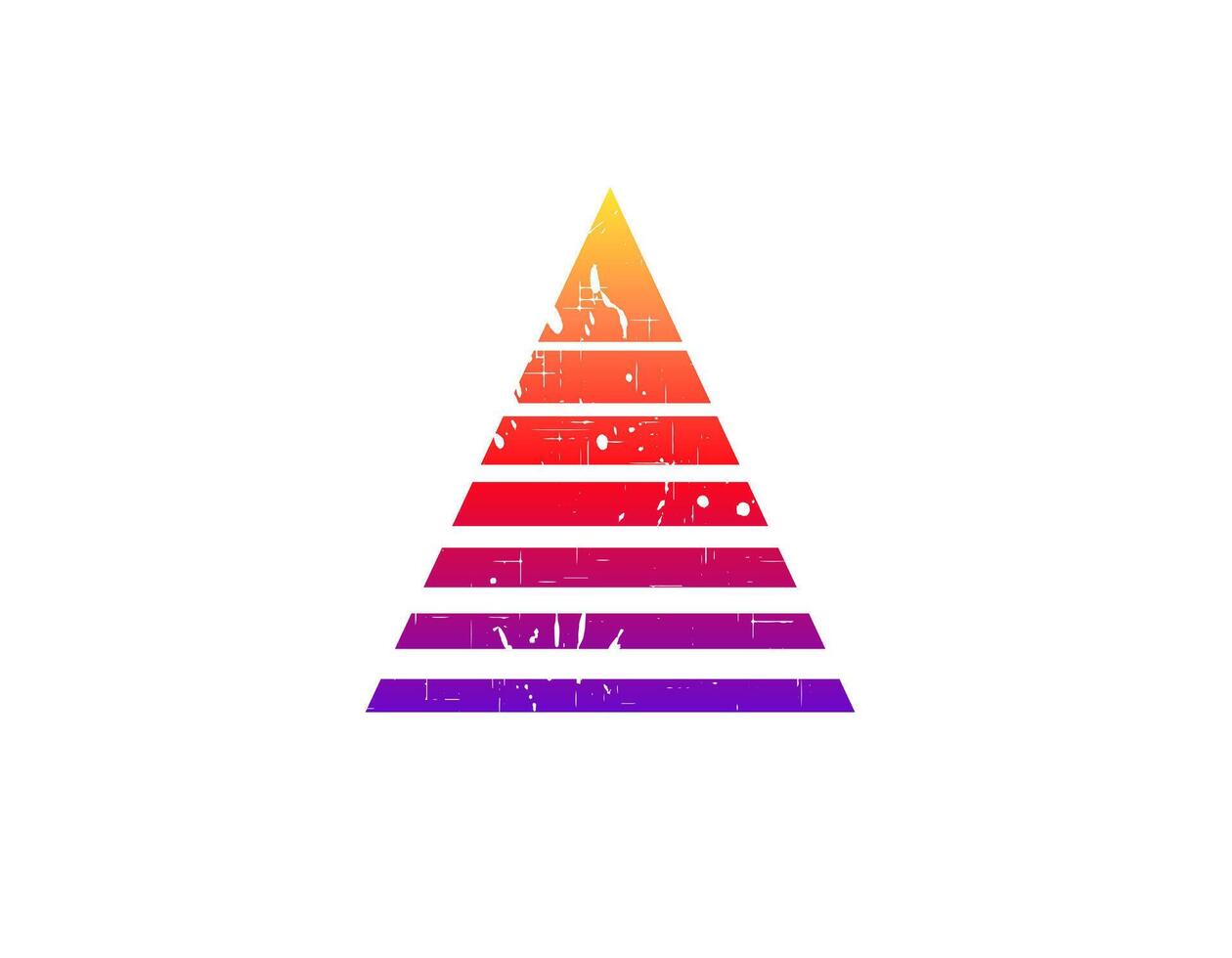 Retro gradient pyramid. colorful 80s and 90s nostalgia vector