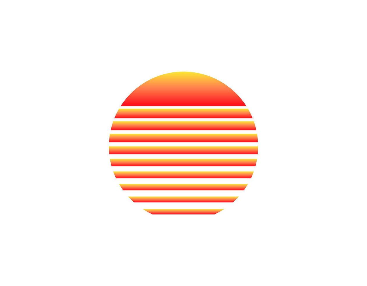 Retro sun with geometric design in vibrant eighties style vector