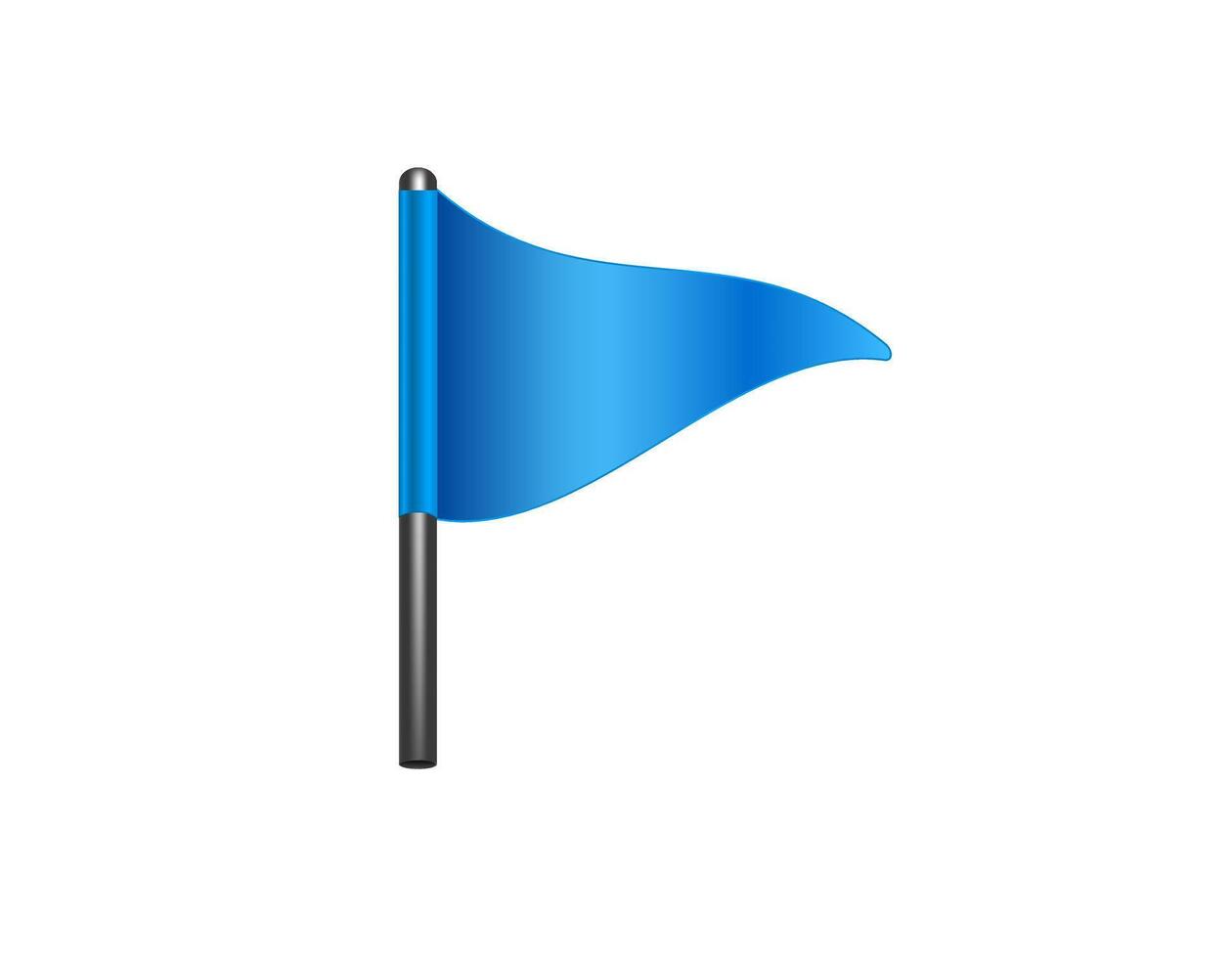 Blue flag with black pole vector