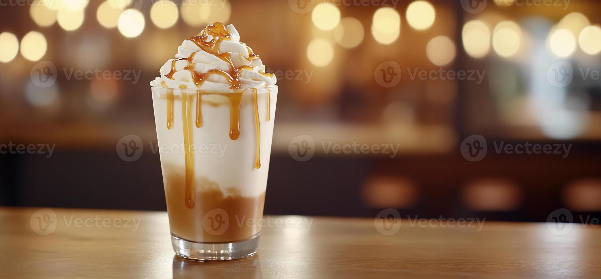 Caramel Cream Cold Coffee Drink photo