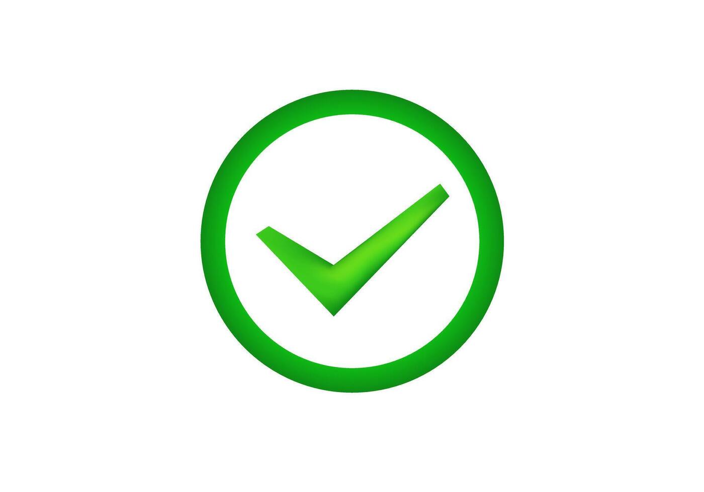 Green checkmark symbol for correct or approved status vector