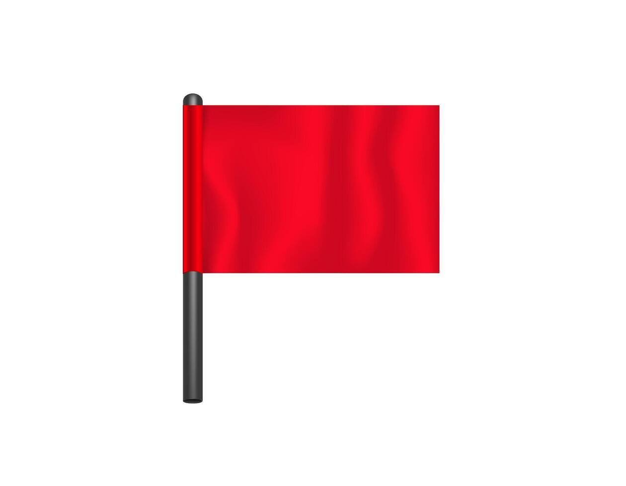 Red flag on pole symbolizing alert or warning vector