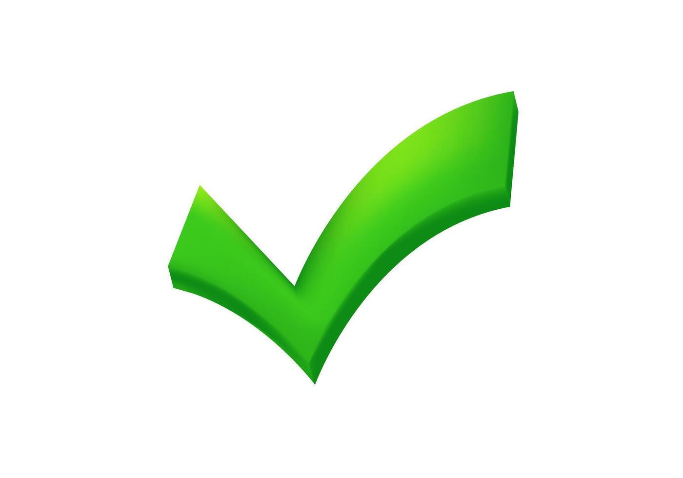 Green checkmark icon for success and approval vector