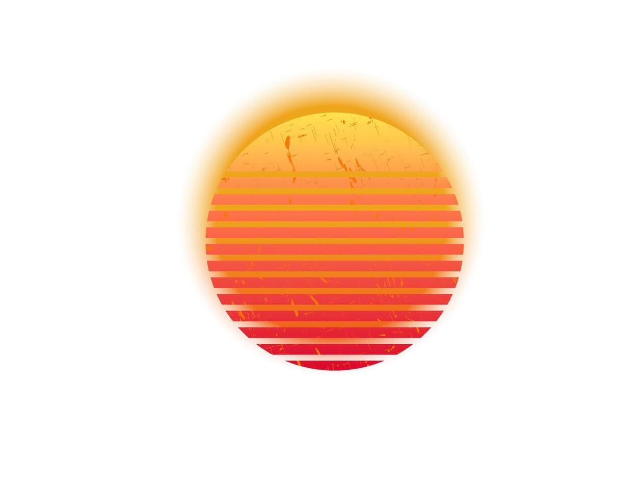 Retro sun circle with eighties geometric style vector