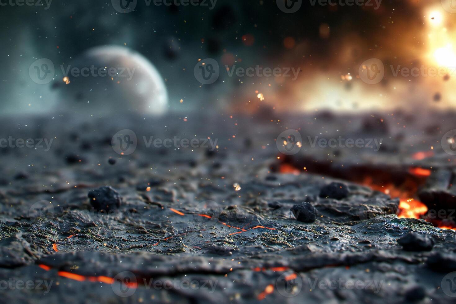 An image of a planet and a volcano photo