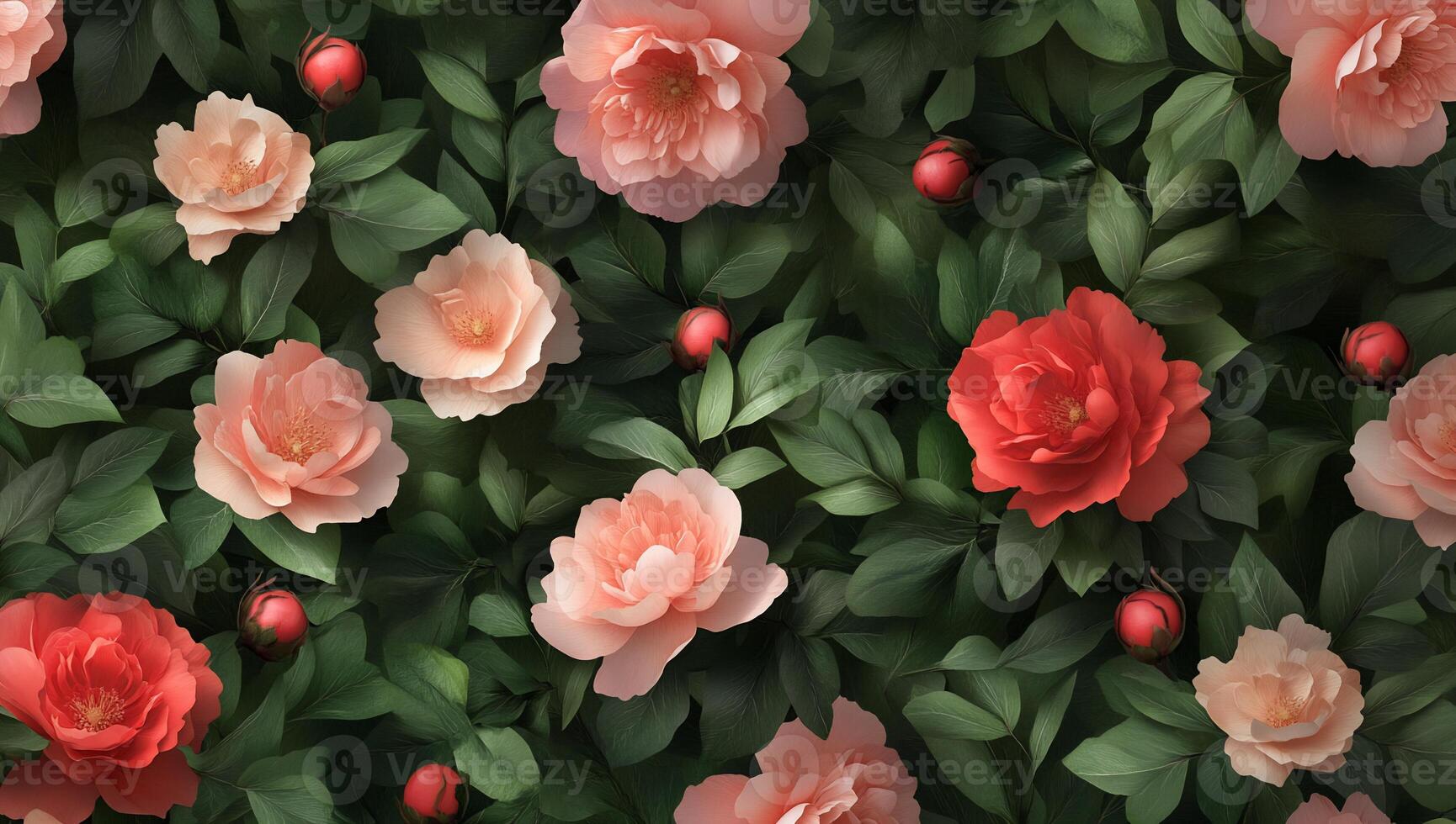 Lush Floral Wall Pattern photo