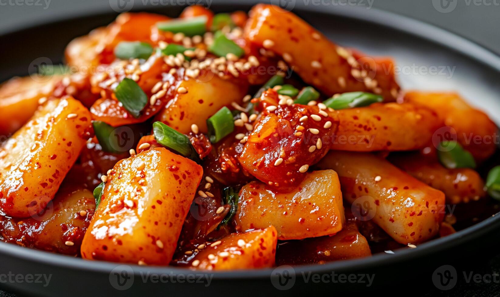 A bowl of food with potatoes and sesame seeds photo