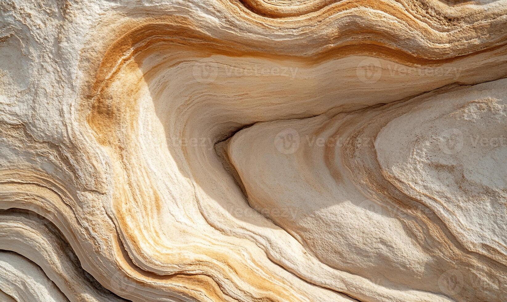 Detailed close-up of layered, curving sandstone photo