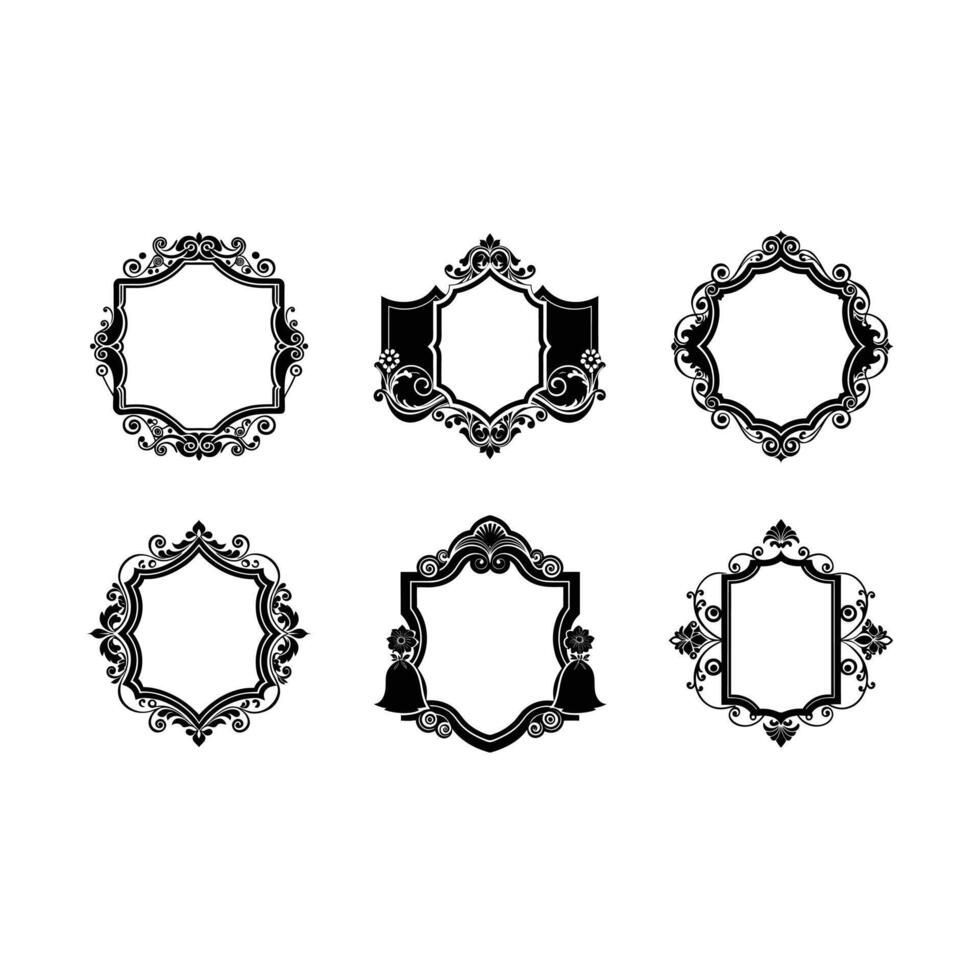 Luxe Wedding Corner Frames - Elegant Decorative Wedding Frame Set vector