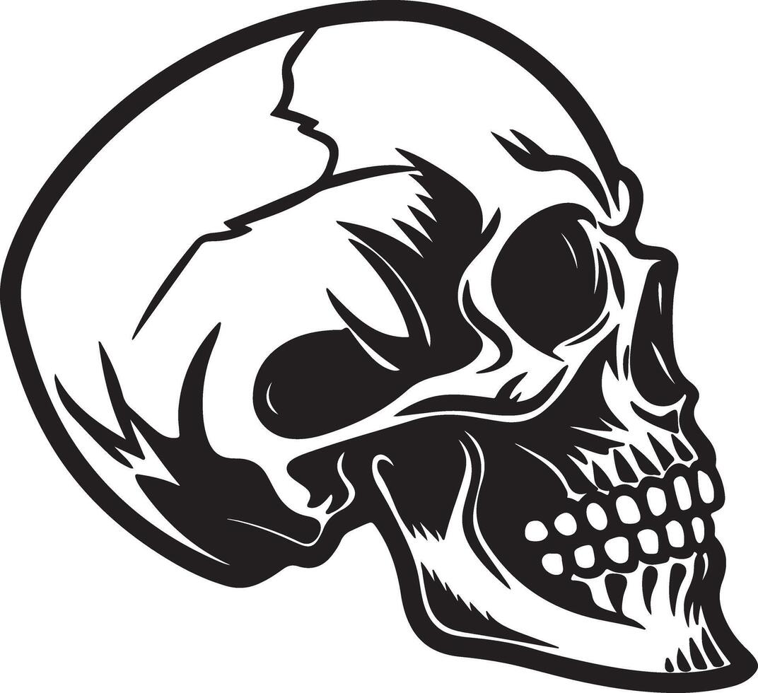 Skull Set Silhouette illustration vector