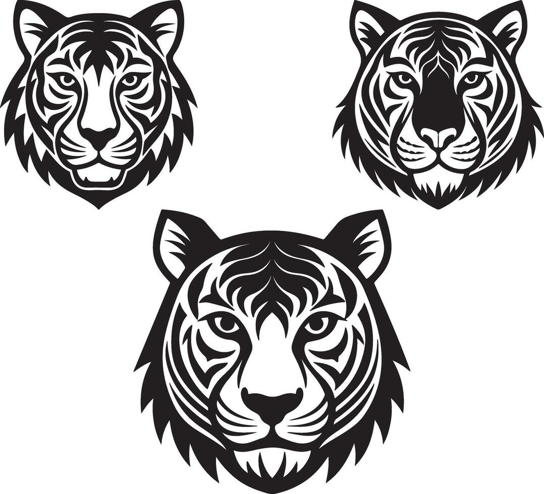 Tiger Head Art Silhouette vector