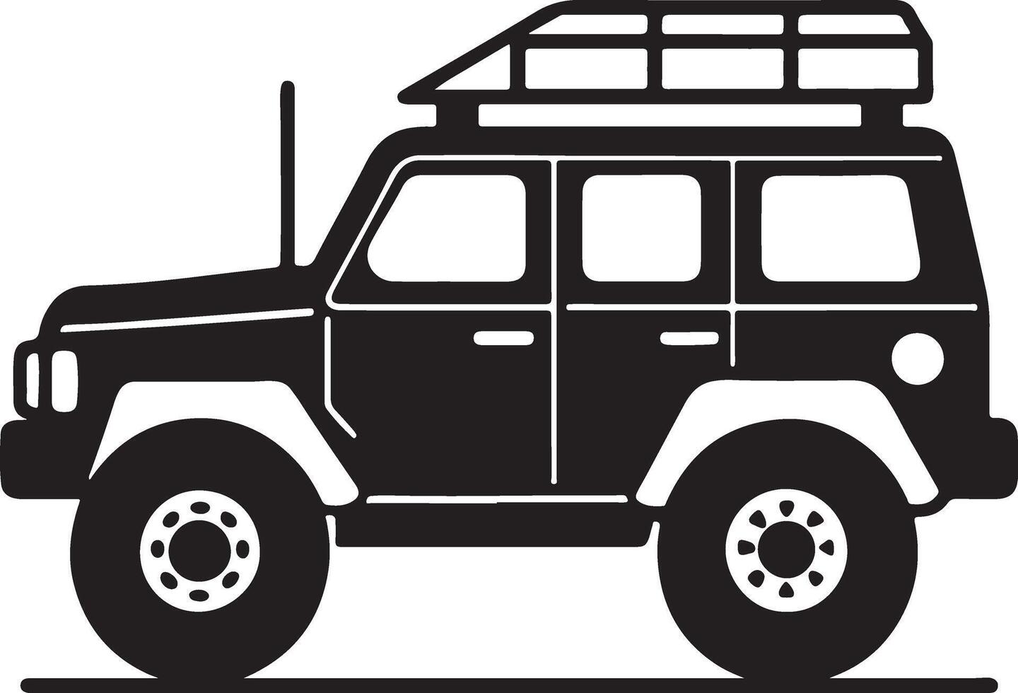 Road Suv Silhouette Roof Rack Art vector