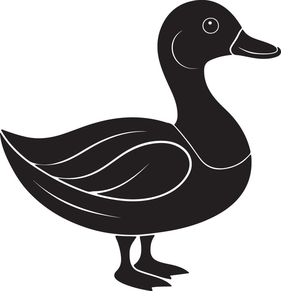 Simple Duck Art Silhouette vector