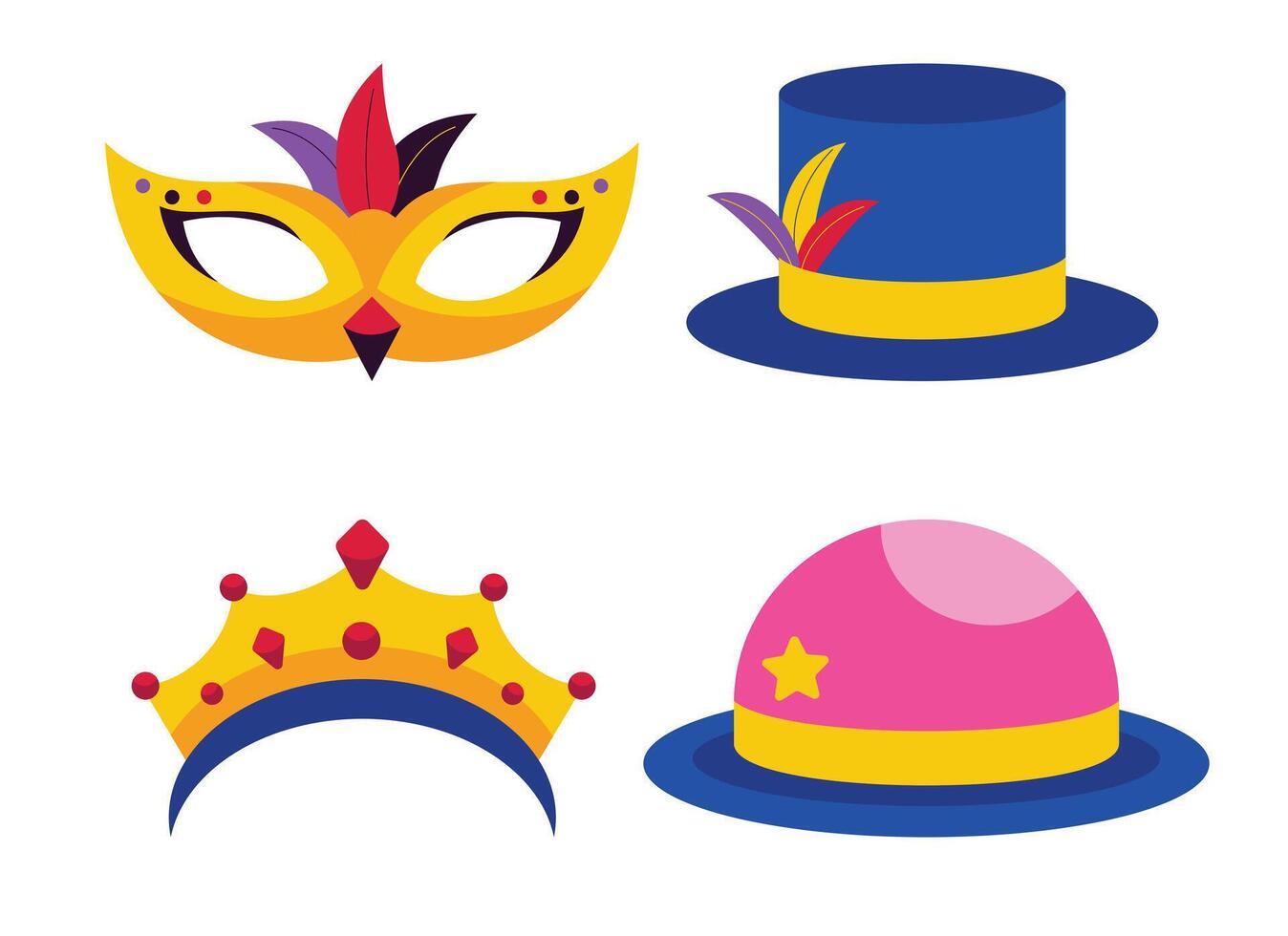 Colorful Carnival Hats and Masks vector