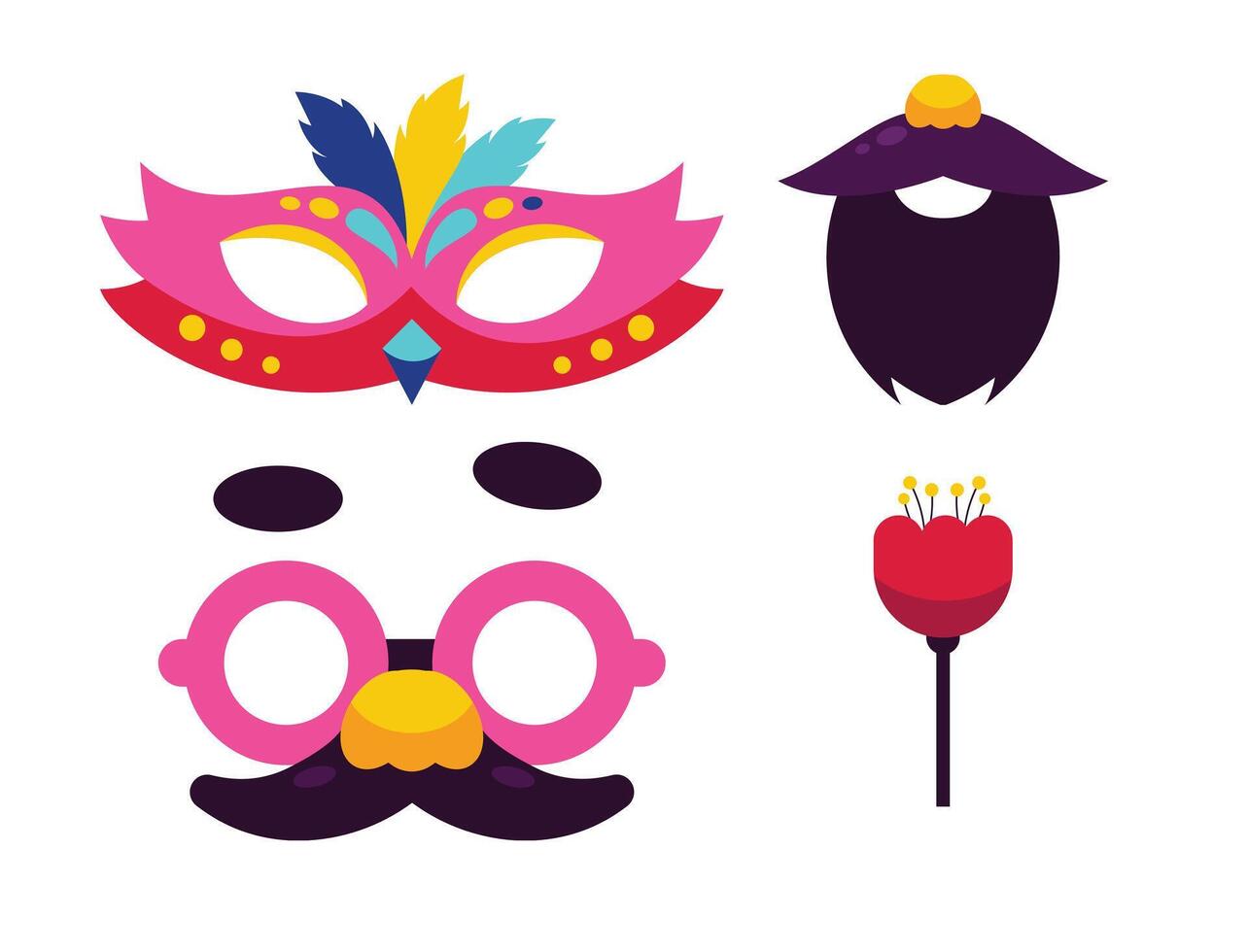 Masquerade Party Accessories vector