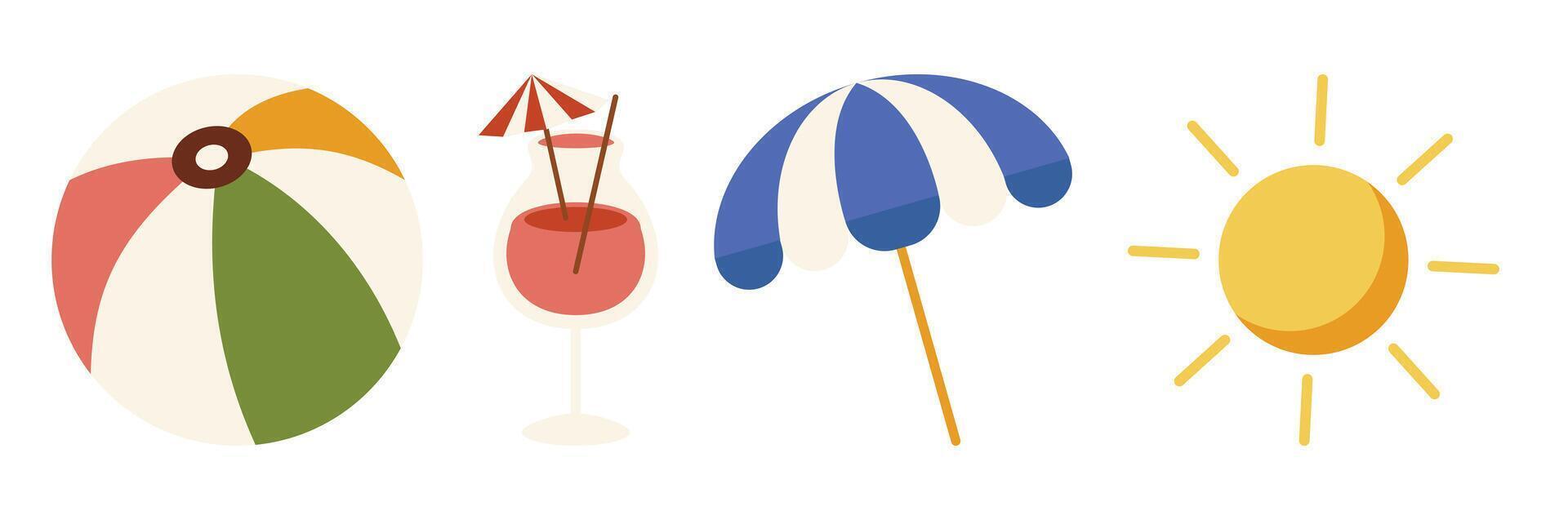 Summertime Fun Icons vector