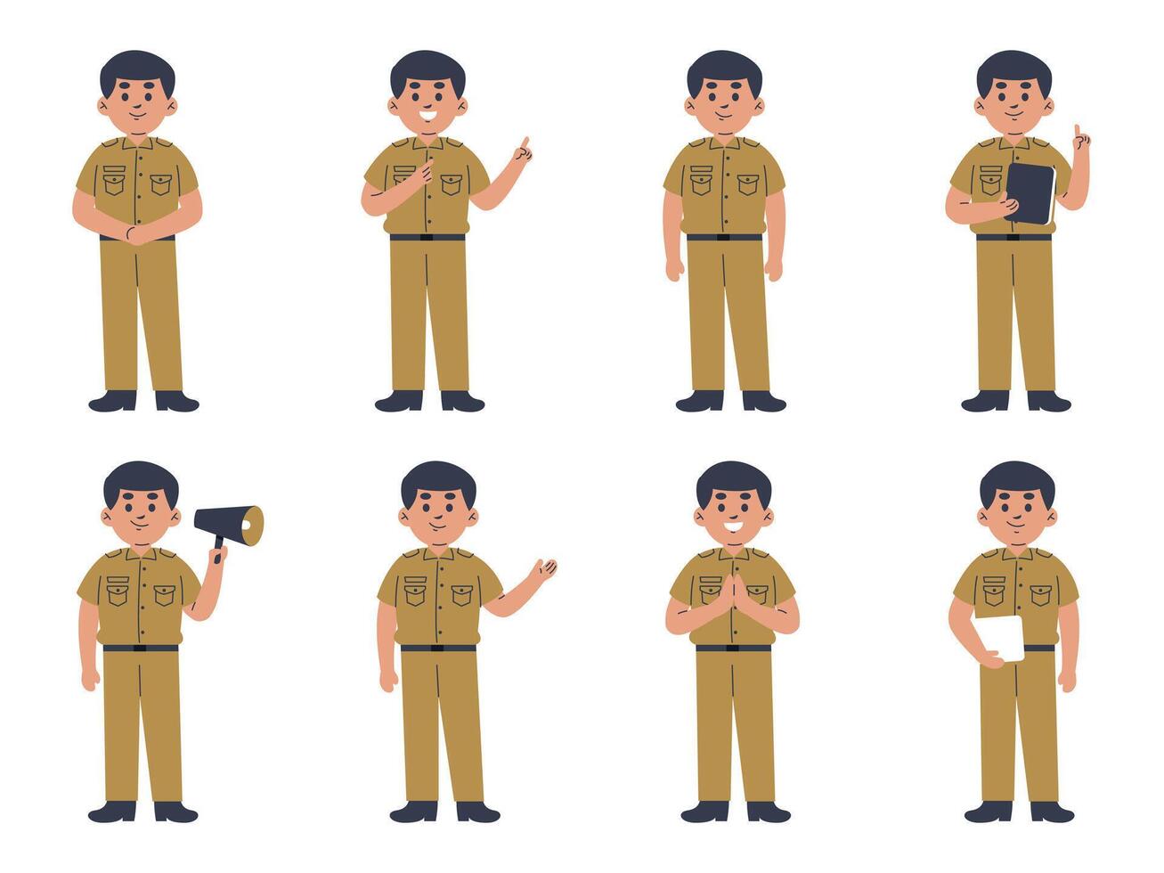Civil Servant Character Poses vector
