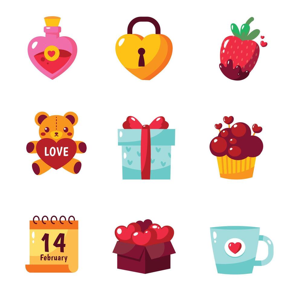 Valentines Day Icons Collection vector
