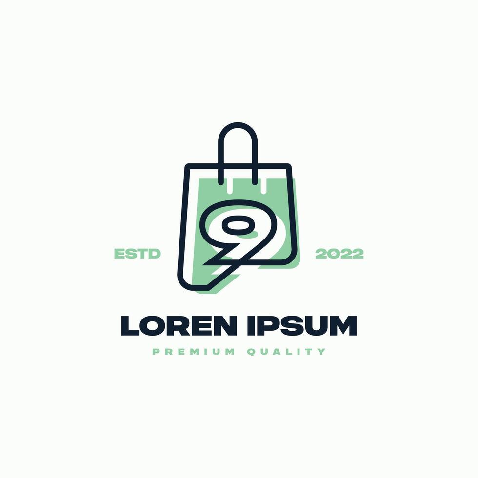 Numeric 9 Shop Logo vector