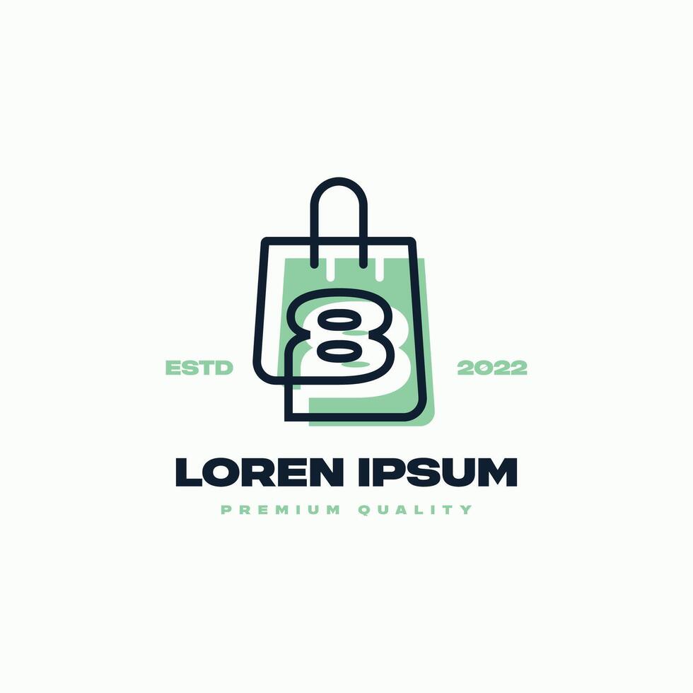 Numeric 8 Shop Logo vector