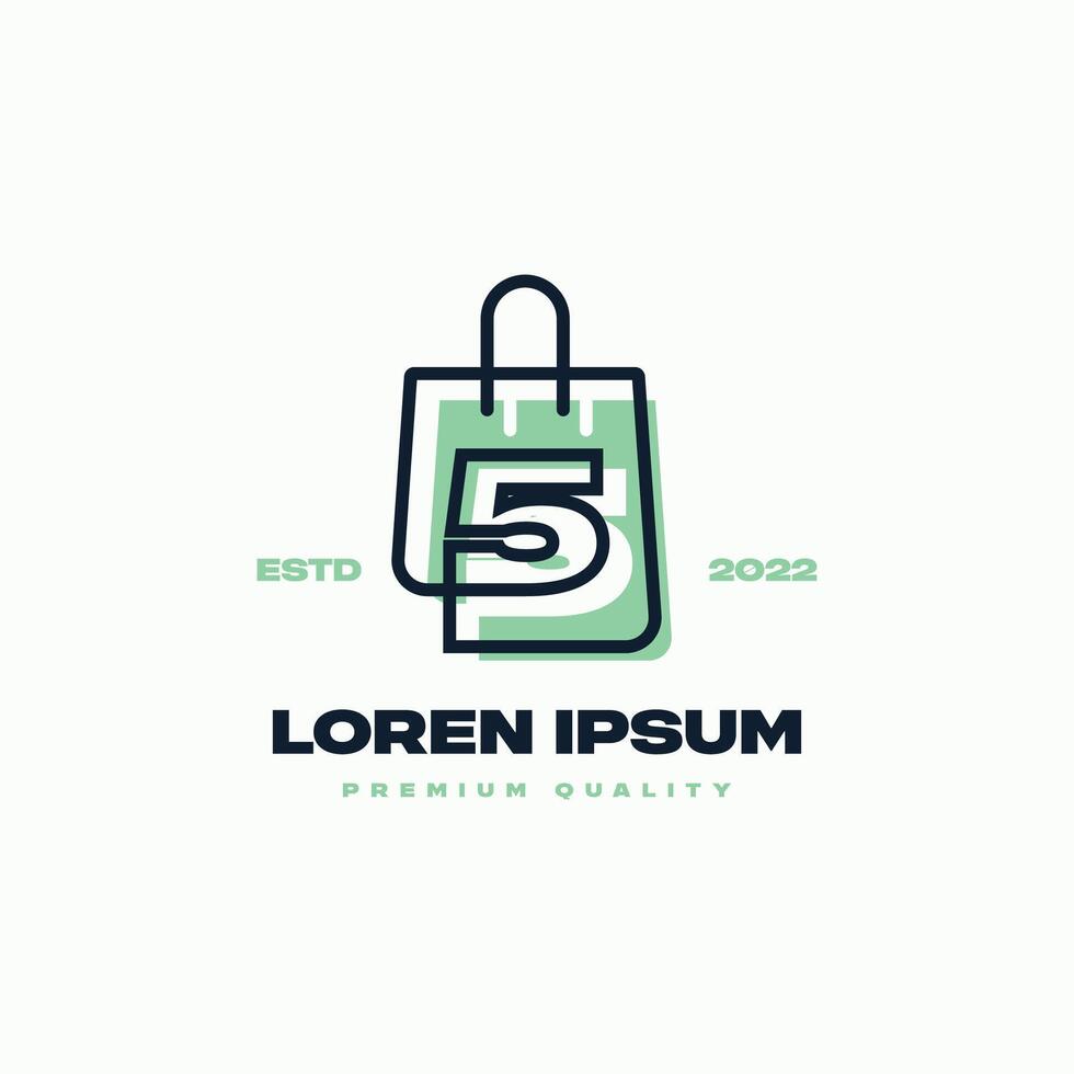 Numeric 5 Shop Logo vector