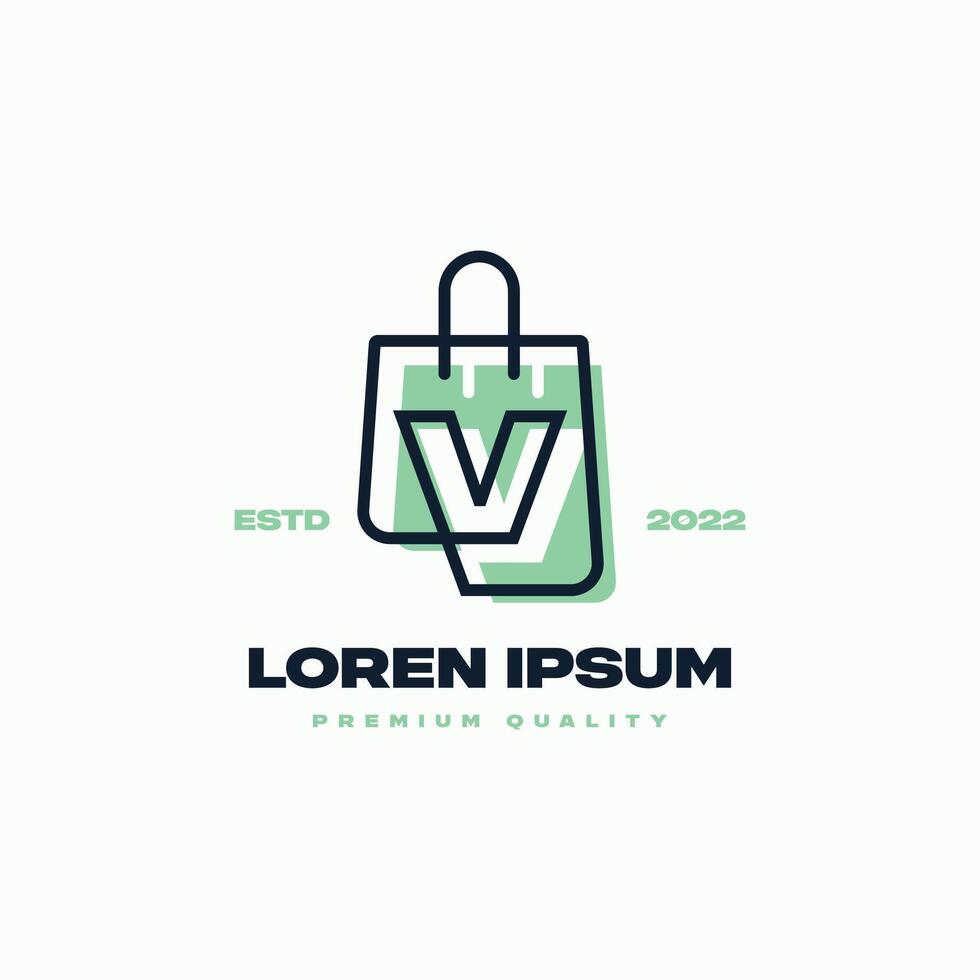 Alphabet V Shop Logo vector