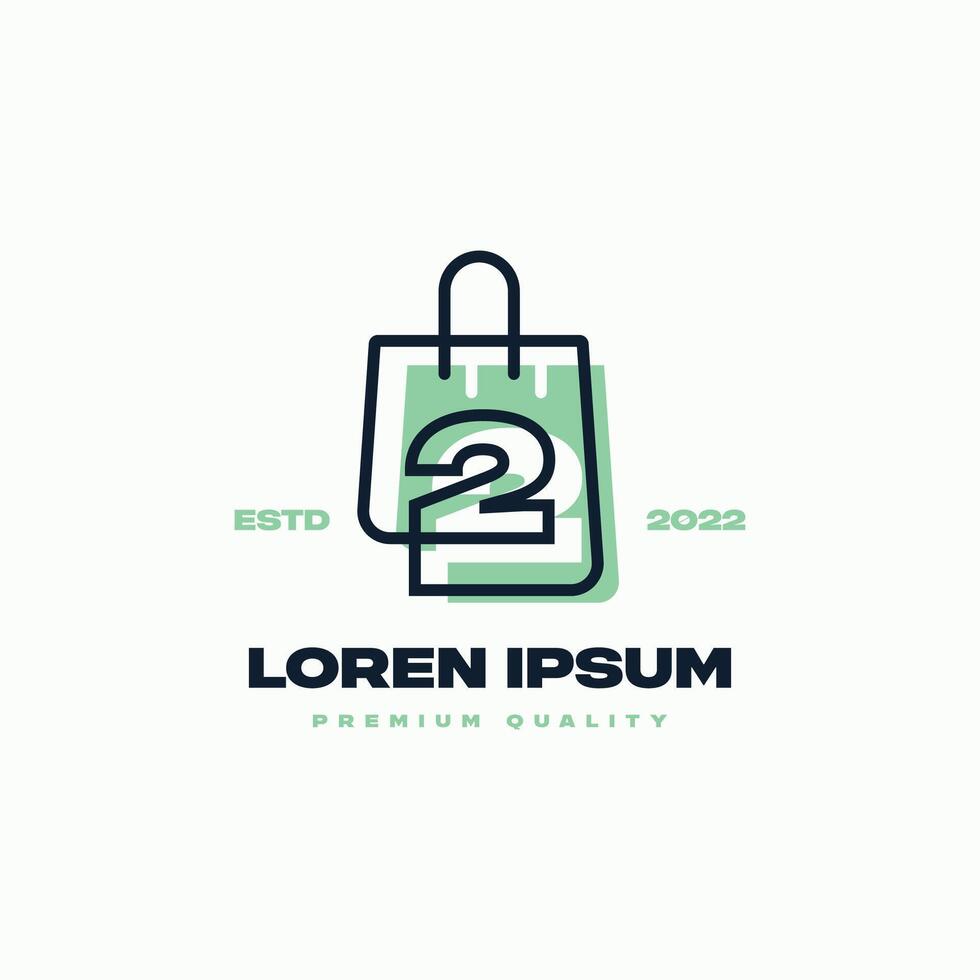 Numeric 2 Shop Logo vector
