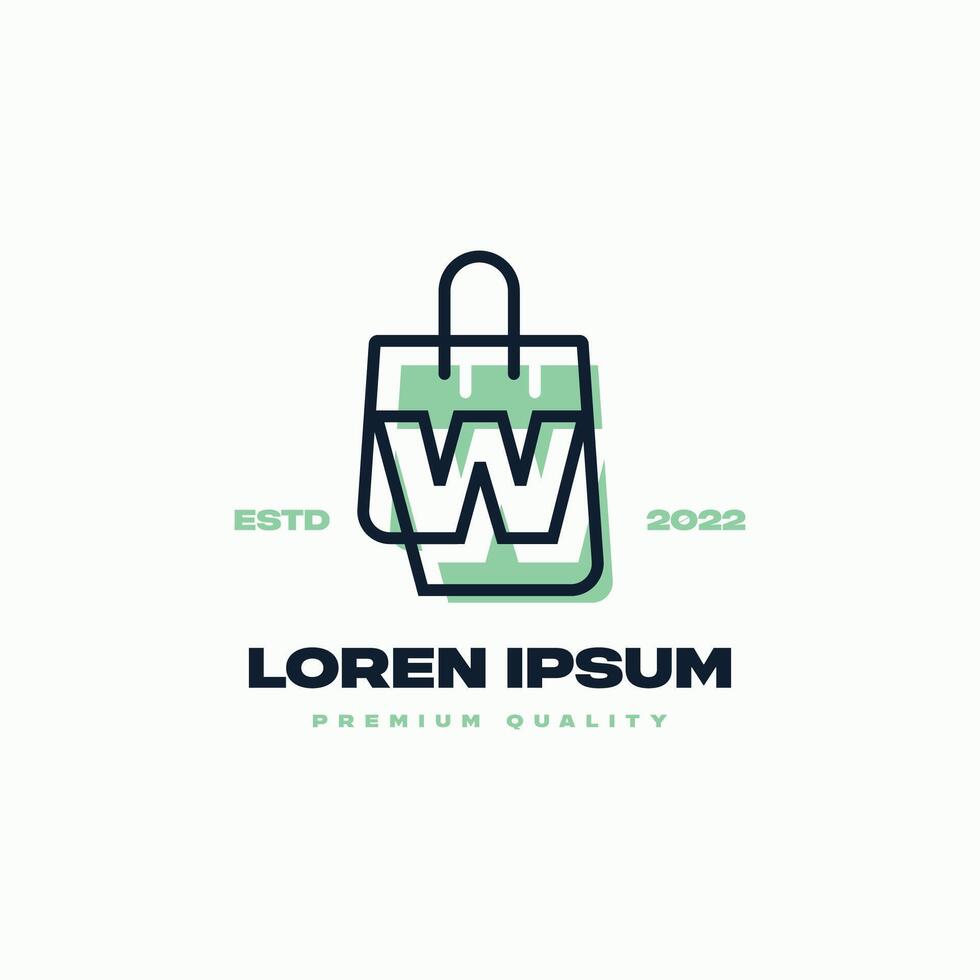 Alphabet W Shop Logo vector