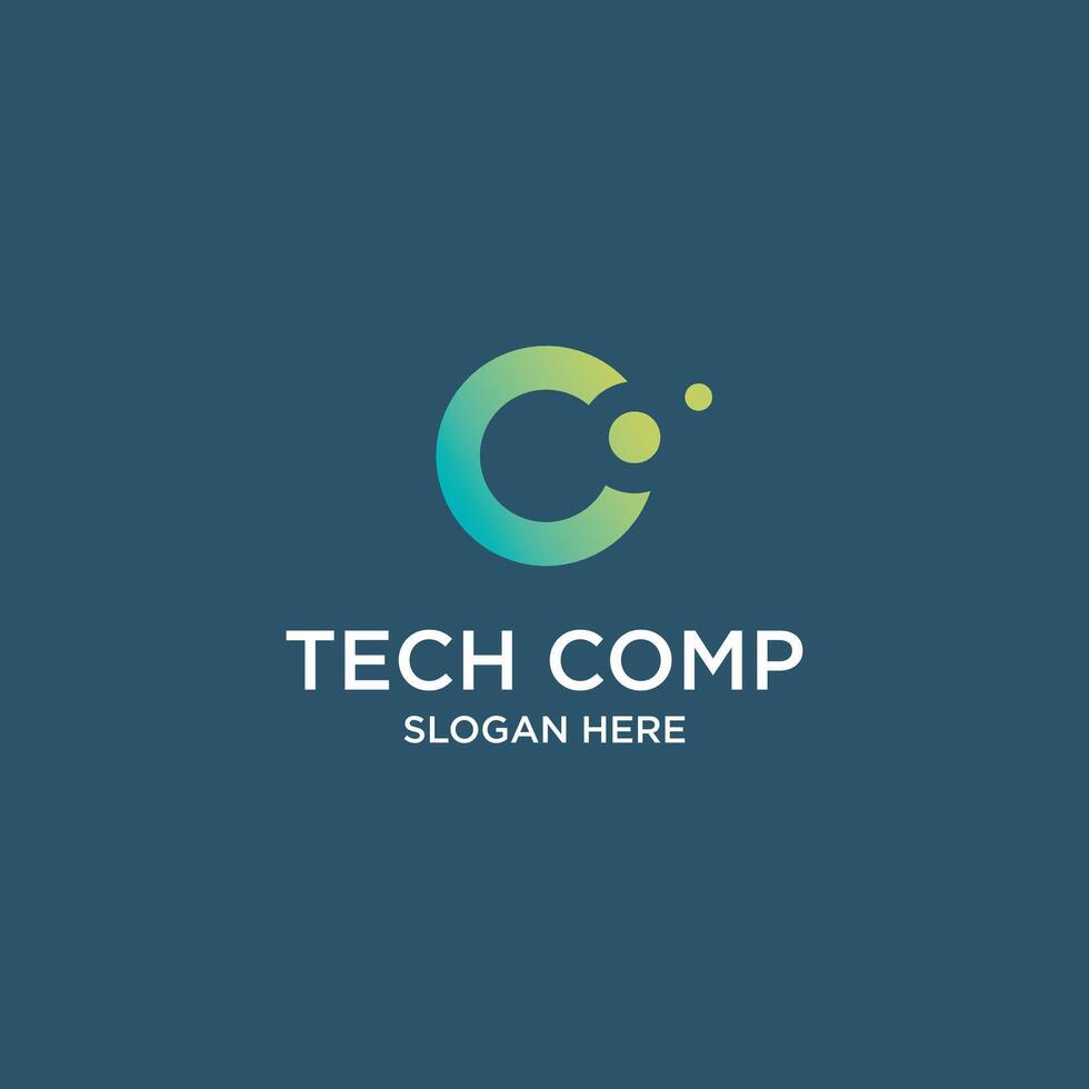 tech comp logo design vector