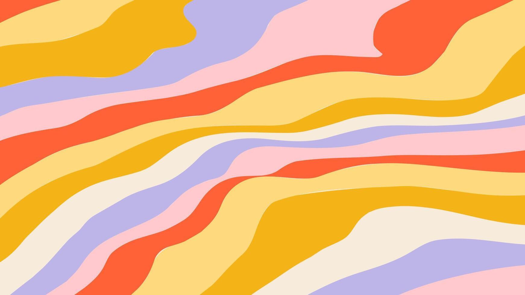 Psychedelic trippy y2k, retro 70s colourful groovy abstract background. Wave texture design. Funky wallpaper. illustration. vector