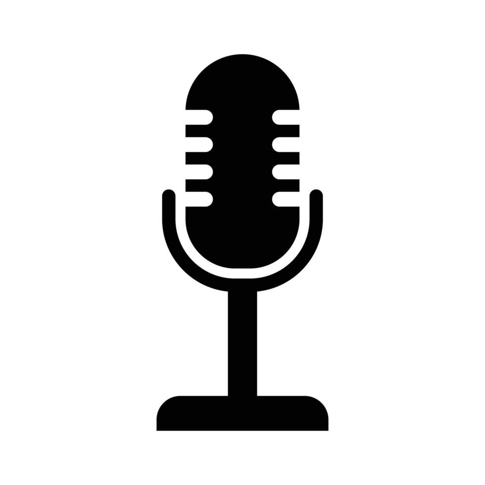 Microphone design, black color vector