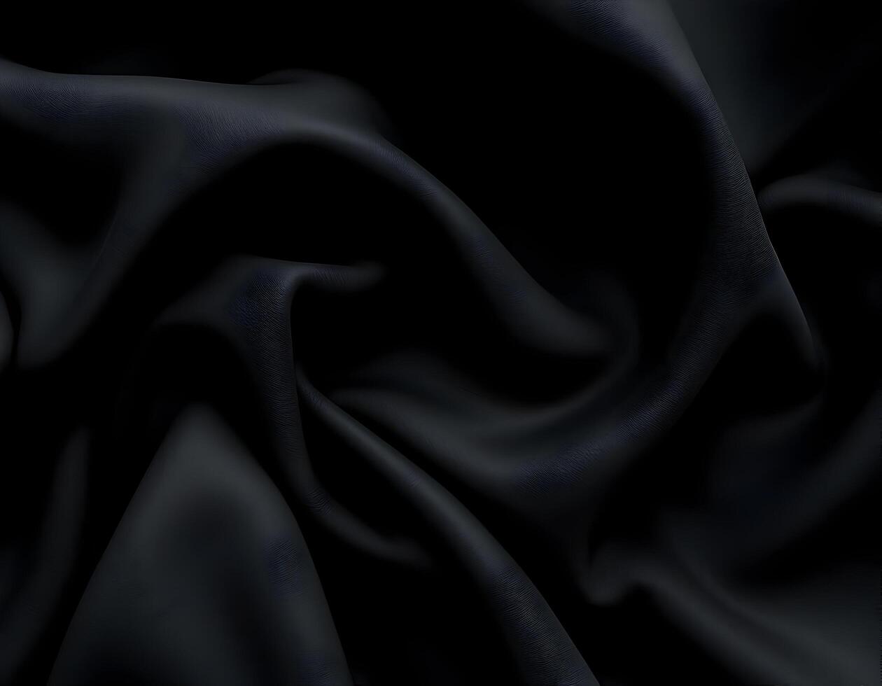 Dark Satin Fabric Texture with Smooth Folds and Elegant Drapes photo