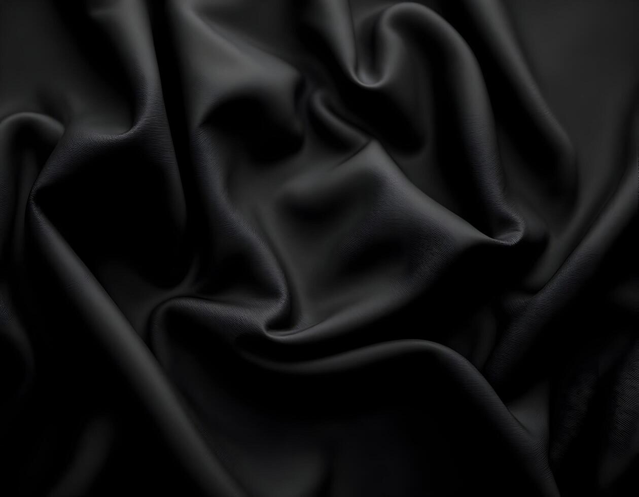 Elegant Black Silk Fabric Texture with Soft Draping and Subtle Lighting photo