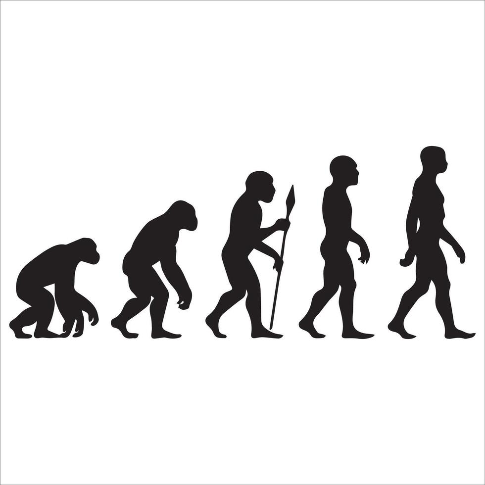 Silhouette Journey of Mankind vector