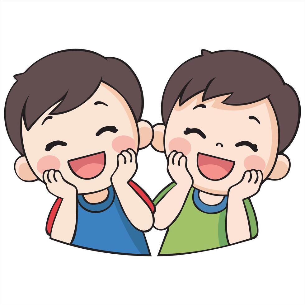 Energetic and Happy Little Boy Artwork vector