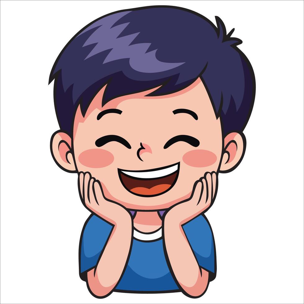 Cheerful Smiling Boy Cartoon Character vector