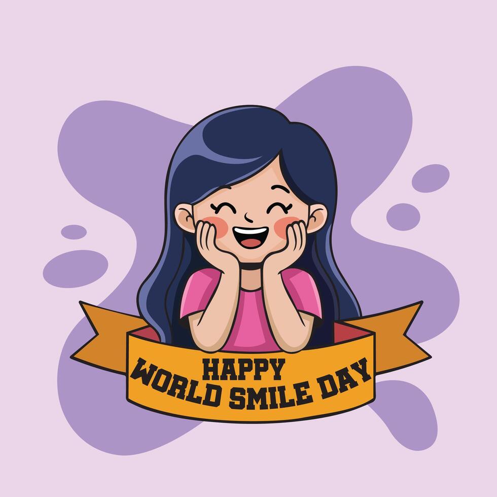 Happy Children and Friends Celebrating World Smile Day vector