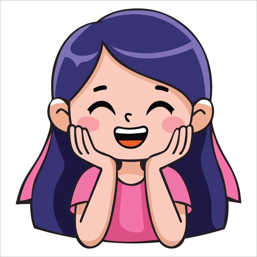 Smiling Woman in a Positive Mood vector