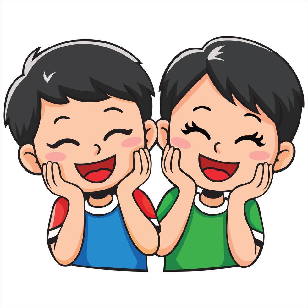 Adorable Young Boy in a Playful Pose vector