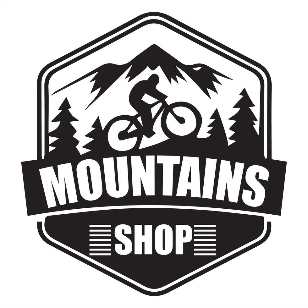 Adventurous Cyclist Emblem Extreme MTB Sports Logo vector