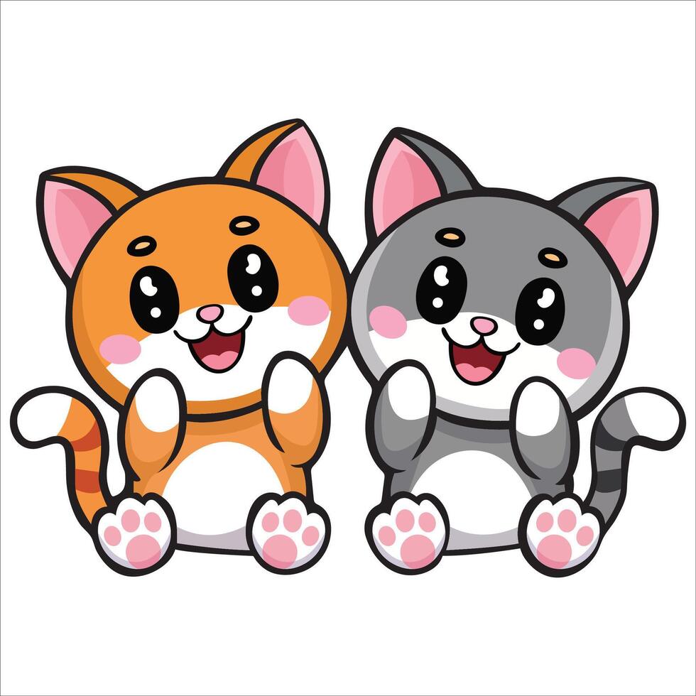 Adorable Kitten Friends vector