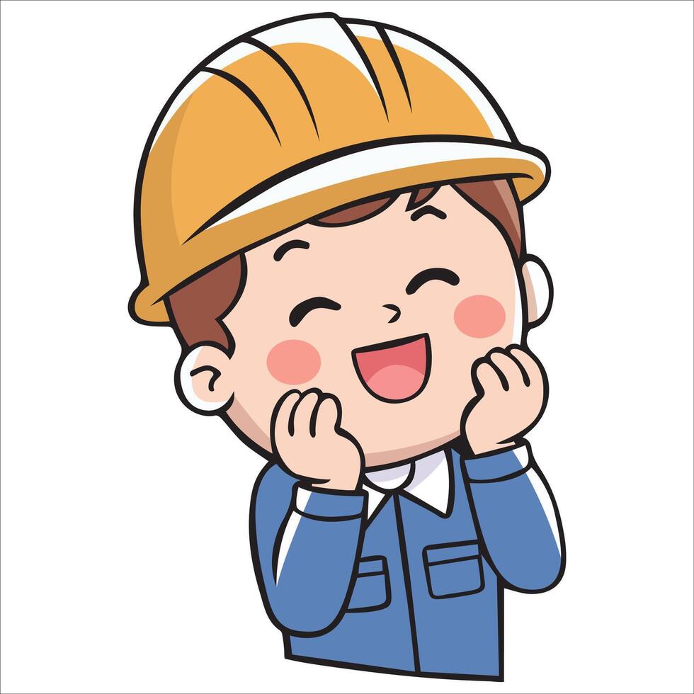 Smiling Construction Worker Artwork vector