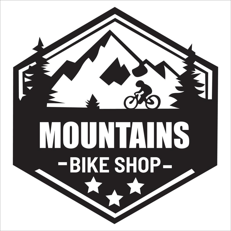 Bicycle Adventure Shop Badge Vintage MTB Logo Design vector