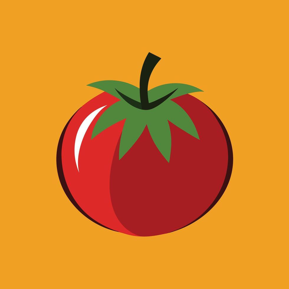 Tomato isolated on white, tomato illustration, fish art, tomato silhouette, food icon, tomato line art, eps vector