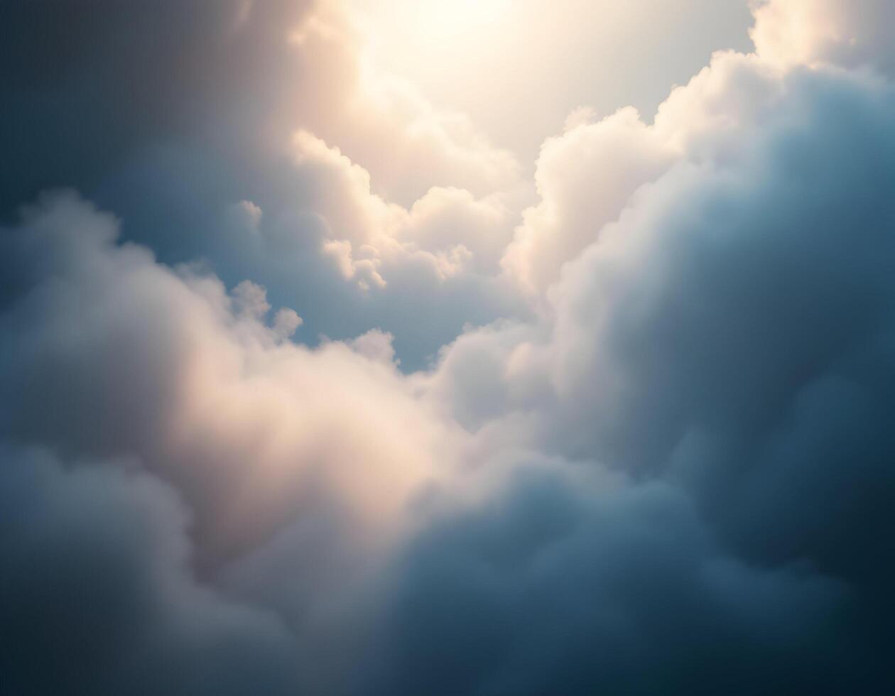Dramatic Sky with Clouds and Sunlight Bursting Through the Atmosphere photo